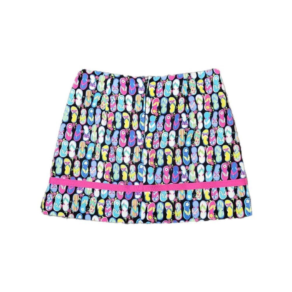 Bamboo Traders Size 6 Skort Skirt Novelty Barbiecore Pink Ribbon Trim Stretchy - Picture 2 of 10